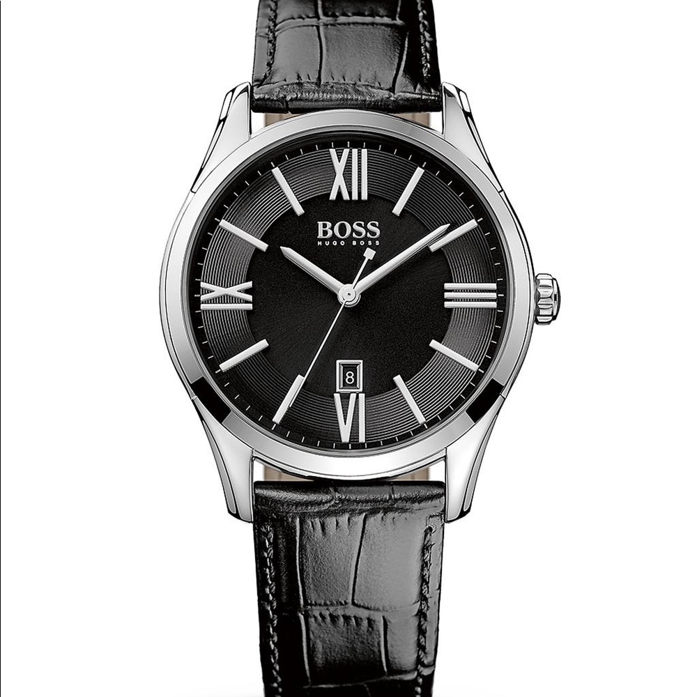 Hugo Boss Men's Ambassador' Black Leather Watch